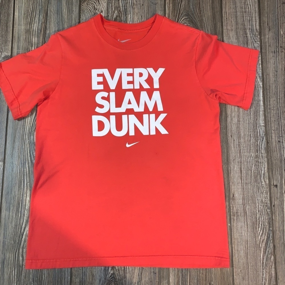 Nike Orange Tee Every Slam Dunk Soft Short Cotton Large